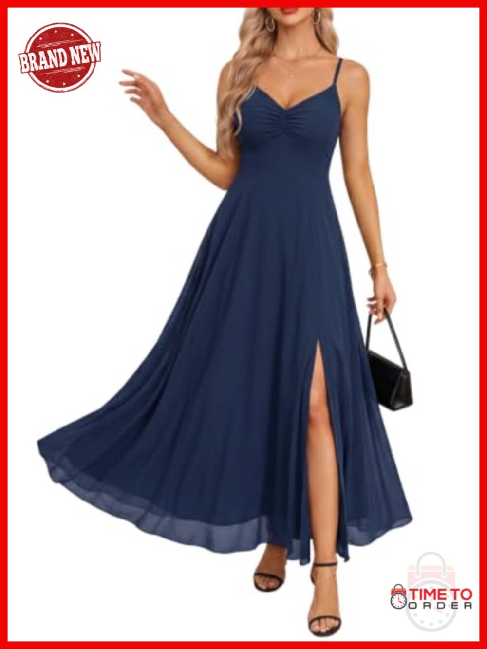 Talisea Formal Tulle Maxi Dress Spaghetti Strap Wedding Guest Dress